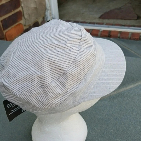 Skull sequin‎  stripe cotton baseball cap NWT - Picture 3 of 7